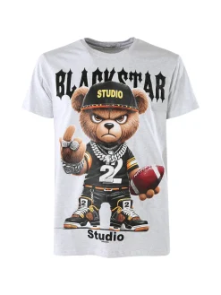 Belman T-shirt da uomo in cotone con stampa - grigio chiaro
