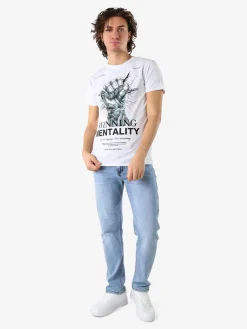 Belman T-shirt da uomo in cotone con stampa - grigio chiaro