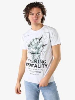 Belman T-shirt da uomo in cotone con stampa - grigio chiaro