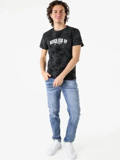 Belman T-shirt girocollo da uomo in cotone con stampe - bianco