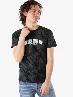 Belman T-shirt girocollo da uomo in cotone con stampe - nero