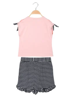 Best Girl'S Completo corto da bambina 2 pezzi con shorts a righe