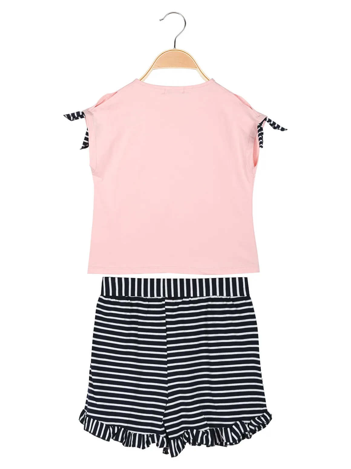 Best Girl'S Completo corto da bambina 2 pezzi con shorts a righe