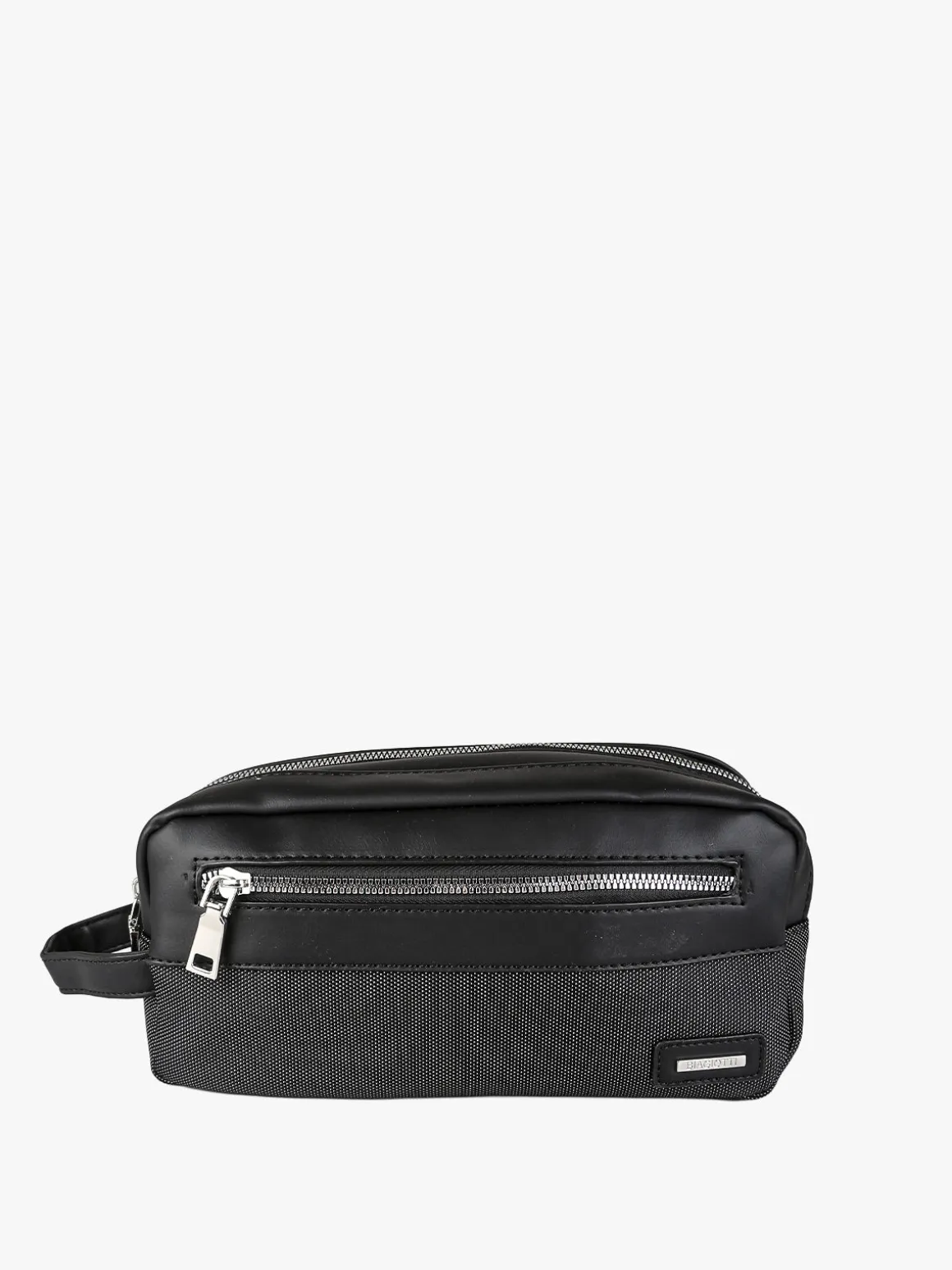 Biagiotti Uomo Beauty case da viaggio da uomo in tessuto e ecopelle - nero
