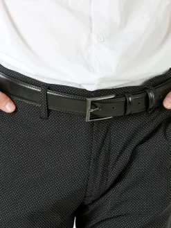 Biagiotti Uomo Cintura da uomo in pelle rivestita - nero