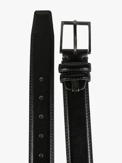 Biagiotti Uomo Cintura da uomo con fodera in pelle - nero