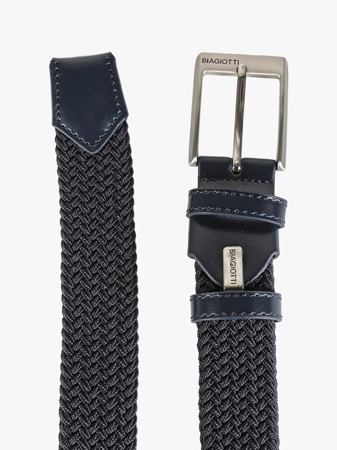 Biagiotti Uomo Cintura da uomo elasticizzata in corda - blu scuro