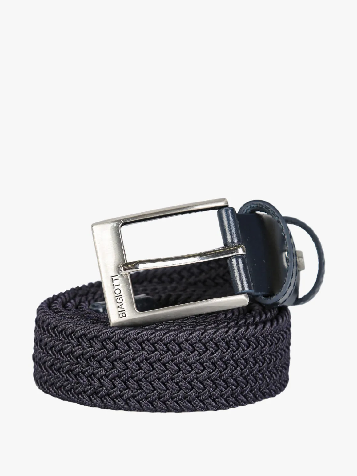 Biagiotti Uomo Cintura da uomo elasticizzata in corda - blu scuro