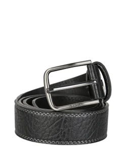 Biagiotti Uomo Cintura da uomo con fodera in pelle - nero