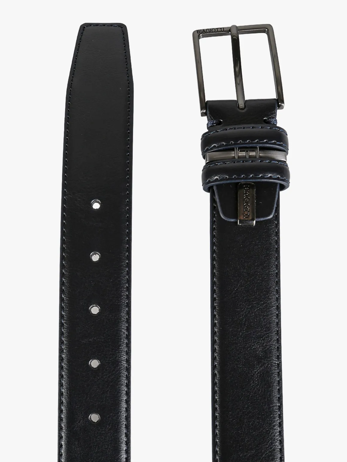Biagiotti Uomo Cintura da uomo in pelle rivestita - blu scuro