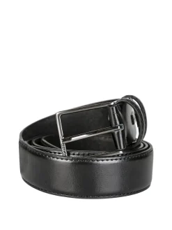 Biagiotti Uomo Cintura da uomo in pelle rivestita - nero