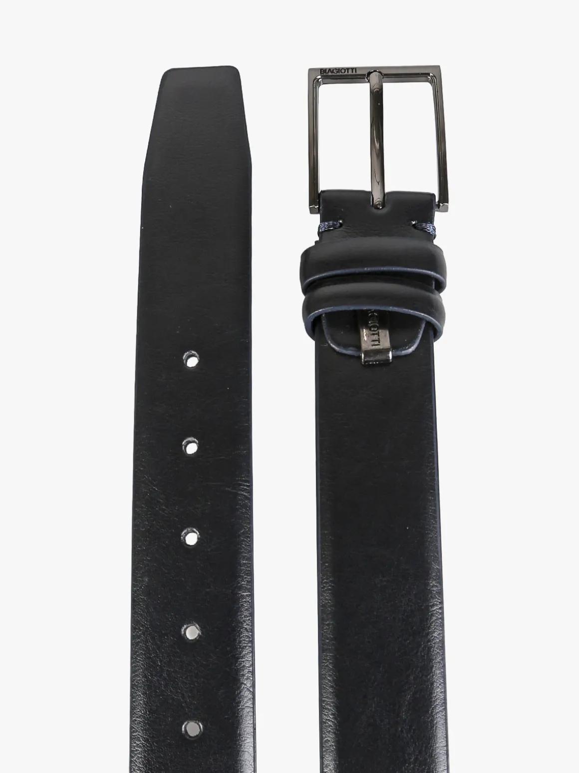 Biagiotti Uomo Cintura in pelle rivestita da uomo - blu scuro