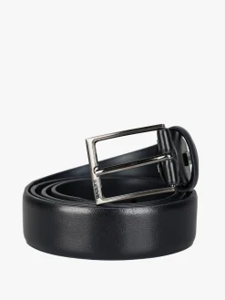 Biagiotti Uomo Cintura in pelle rivestita da uomo - blu scuro
