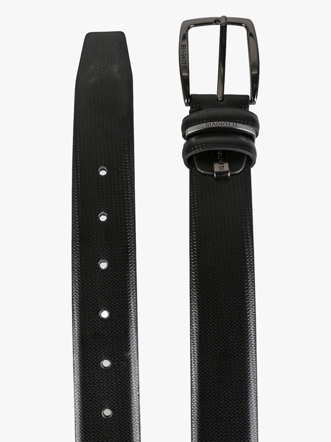 Biagiotti Uomo Cintura in pelle rivestita da uomo - nero
