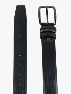 Biagiotti Uomo Cintura in pelle rivestita da uomo - blu scuro