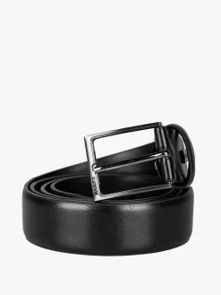 Biagiotti Uomo Cintura in pelle rivestita da uomo - nero