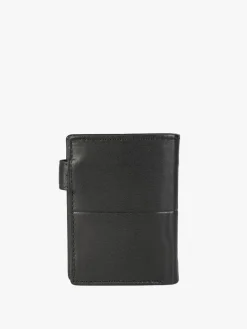 Biagiotti Uomo Mini portafoglio in pelle da uomo verticale con bottone - nero