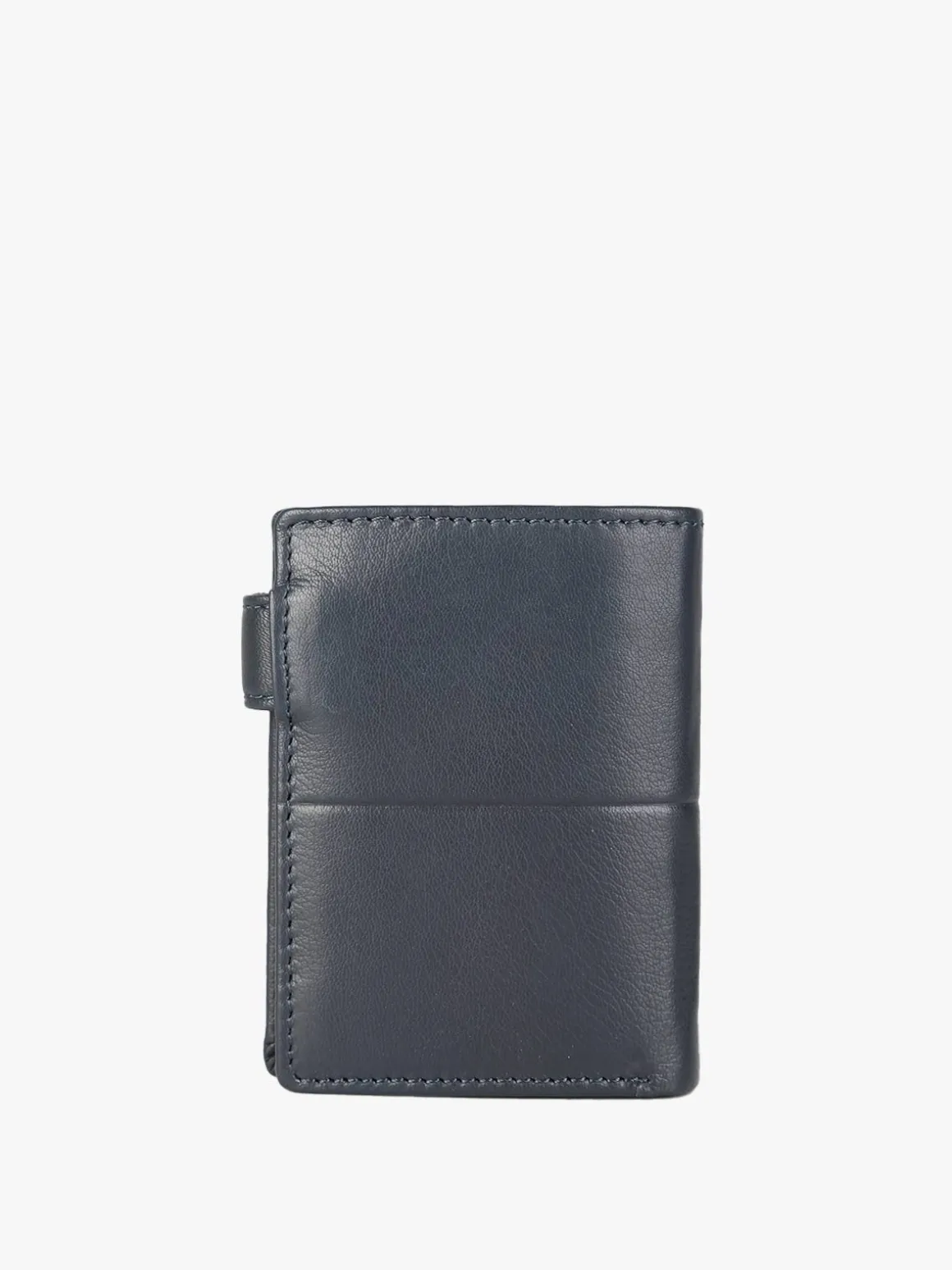 Biagiotti Uomo Mini portafoglio in pelle da uomo verticale con bottone - blu scuro