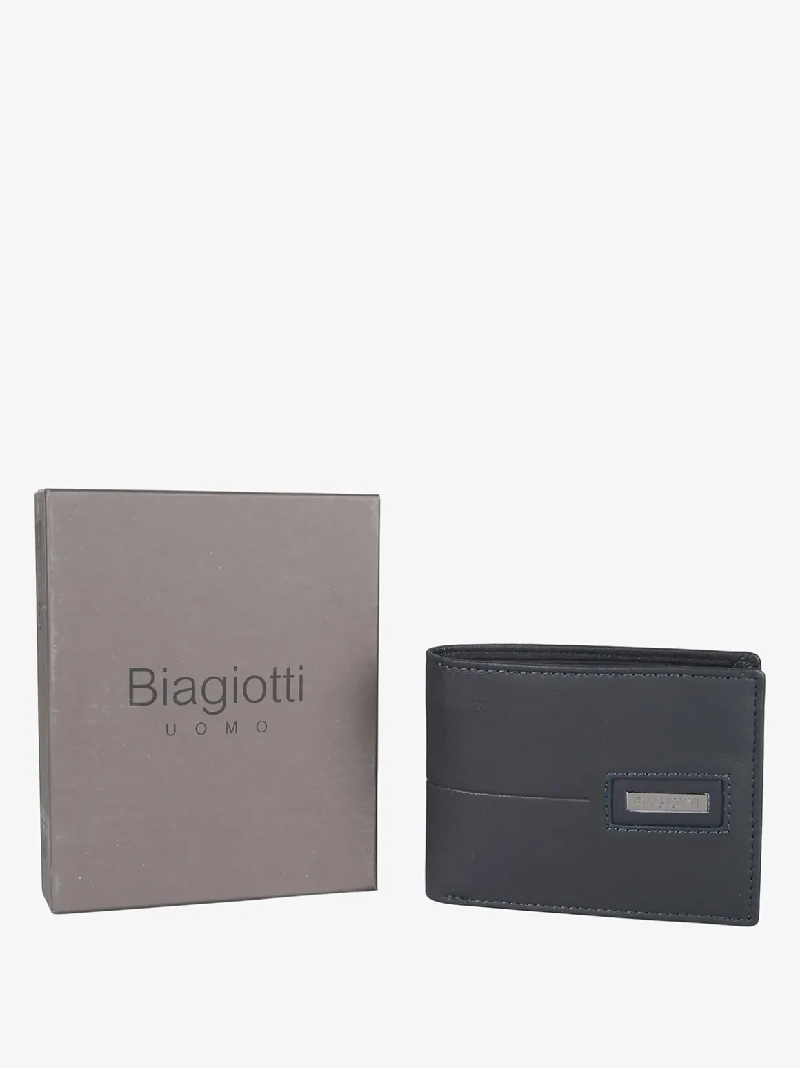 Biagiotti Uomo Portafoglio in pelle da uomo mini - blu scuro
