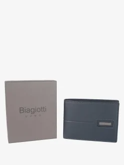 Biagiotti Uomo Portafoglio in pelle da uomo - blu scuro