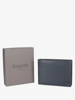 Biagiotti Uomo Portafoglio in pelle da uomo - blu scuro