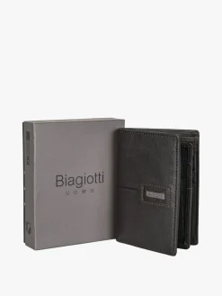 Biagiotti Uomo Portafoglio verticale in pelle da uomo - moro