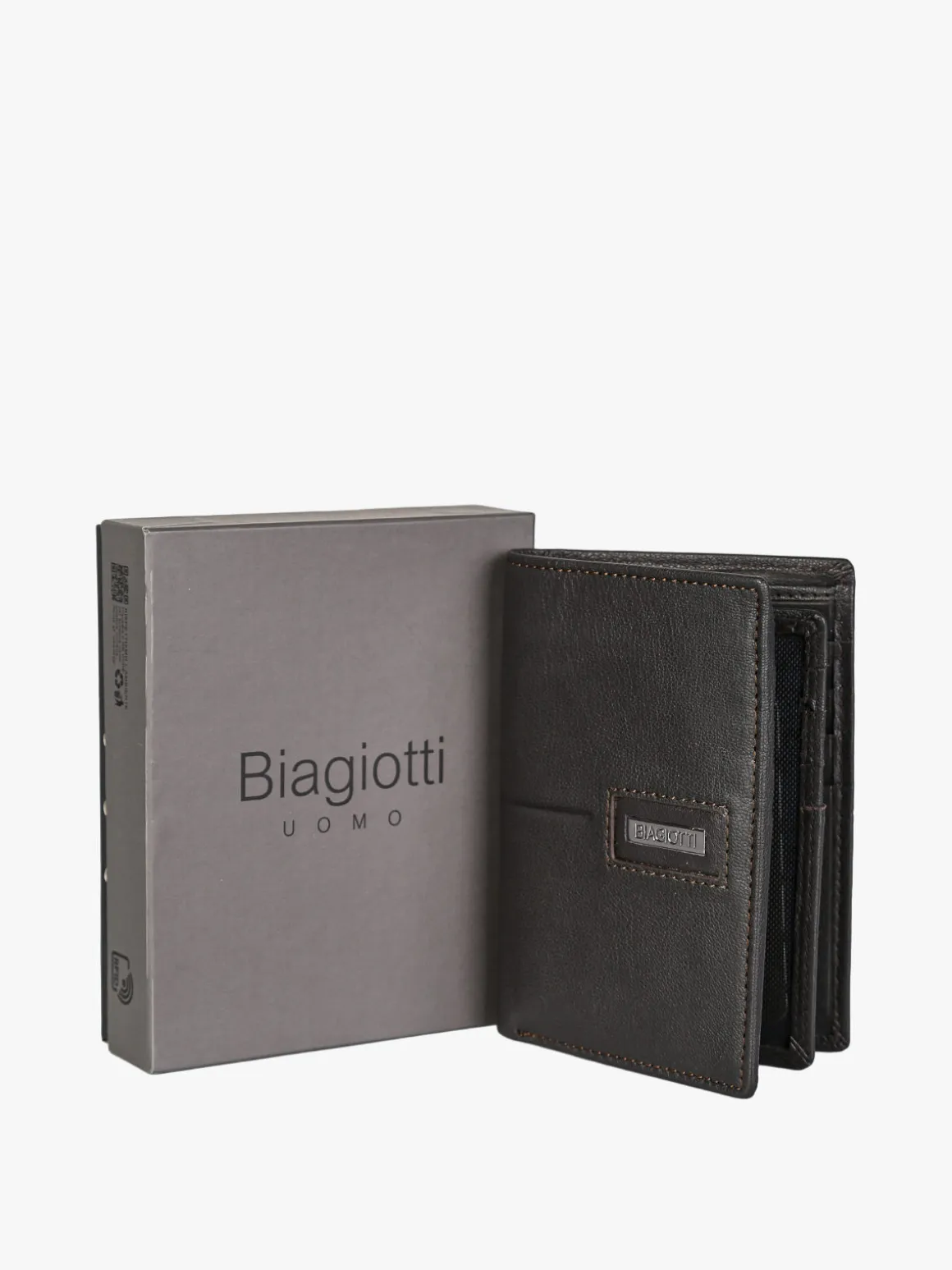 Biagiotti Uomo Portafoglio verticale in pelle da uomo - moro
