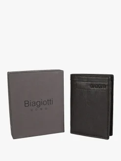 Biagiotti Uomo Portafoglio verticale in pelle da uomo - moro