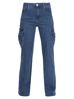 Blue Skk Jeans donna con tasconi laterali a gamba dritta