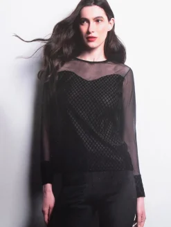 Bluoltremare Maglia in tulle e velluto
