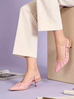 Bottega22 Slingback donna a punta con tacco a rocchetto - giallo