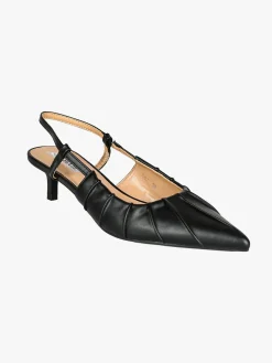 Bottega22 Slingback donna a punta con tacco a rocchetto - nero
