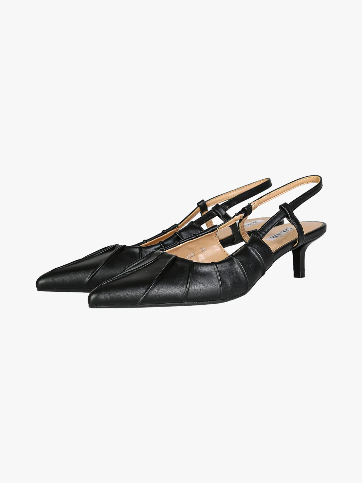 Bottega22 Slingback donna a punta con tacco a rocchetto - nero