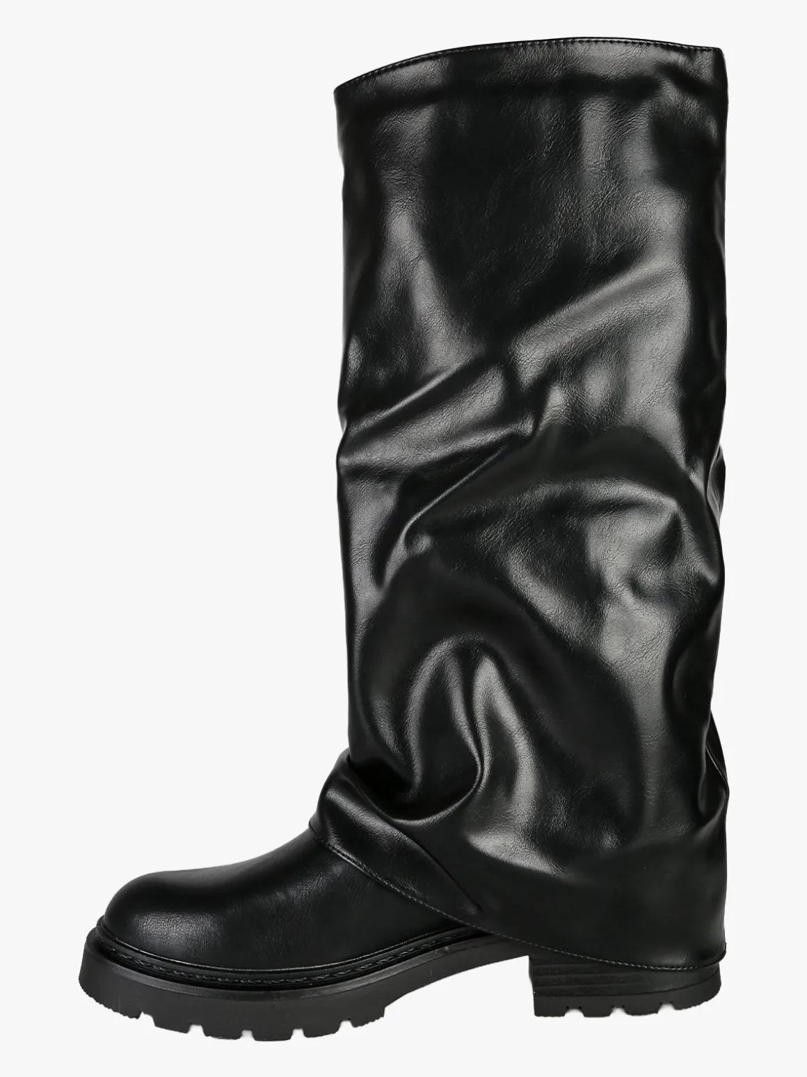 Bottega22 Stivali donna con gambale arricciato - nero