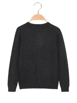 Bouny Baby Cardigan da bambina in maglia lurex con bottoni di perle