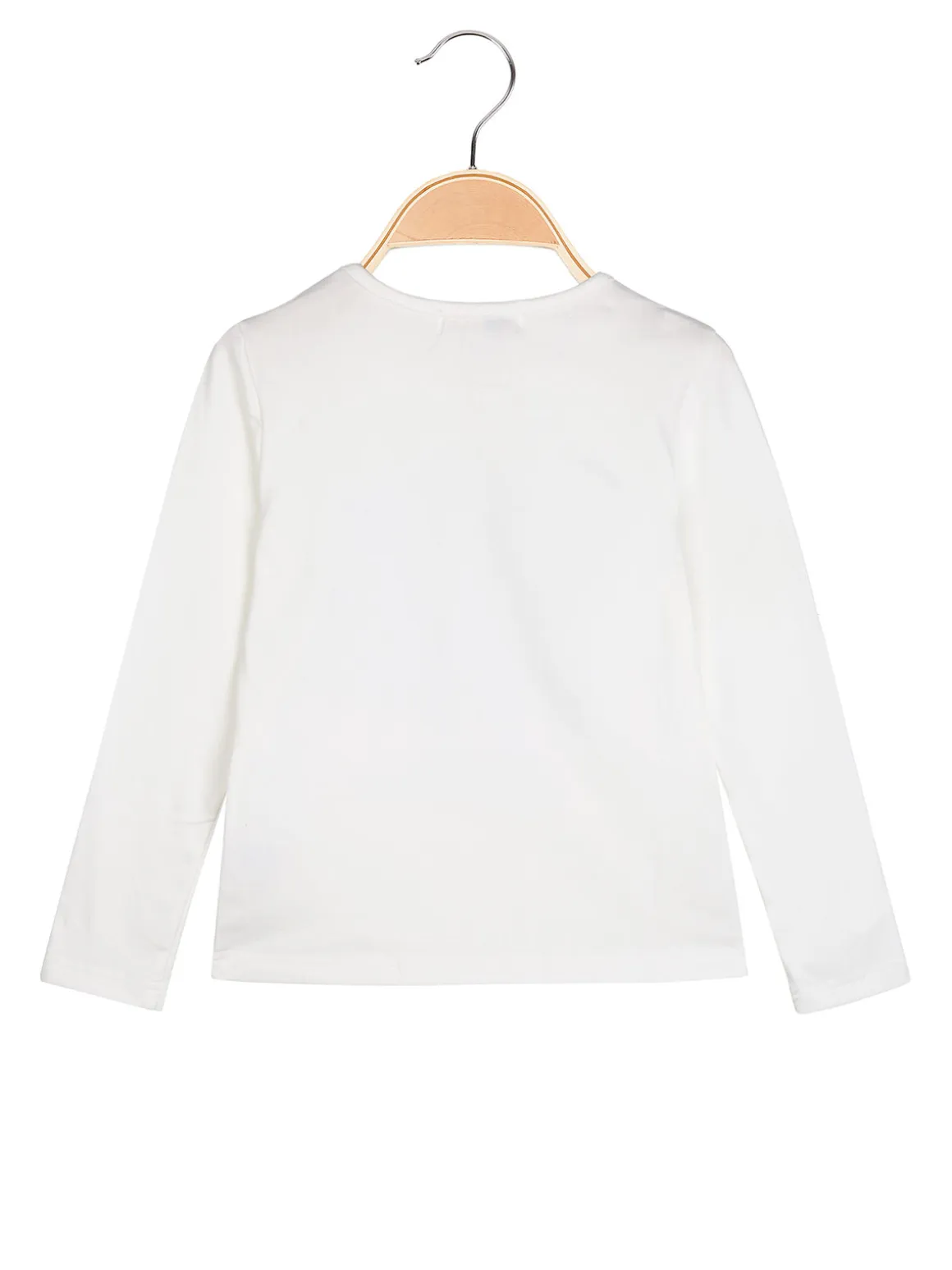 Bouny Baby T-shirt da bambina a maniche lunghe con strass - bianco