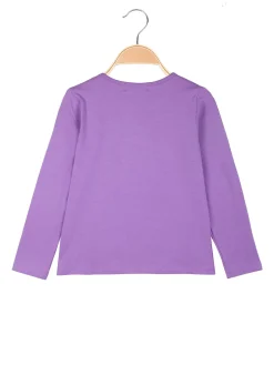Bouny Baby T-shirt da bambina a maniche lunghe con strass - lilla