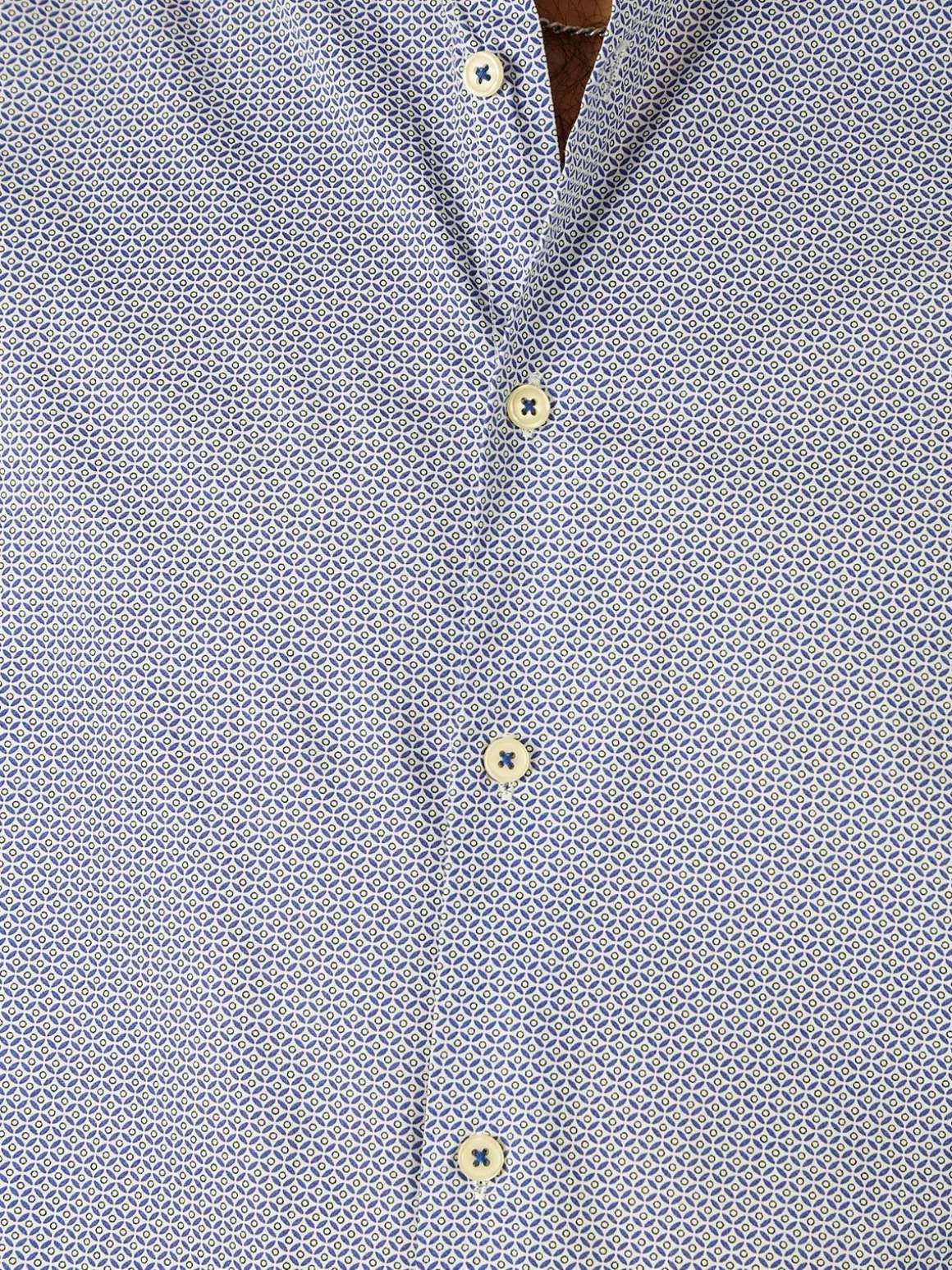 Bread & Buttons Camicia da uomo in cotone a maniche lunghe con stampe - blu