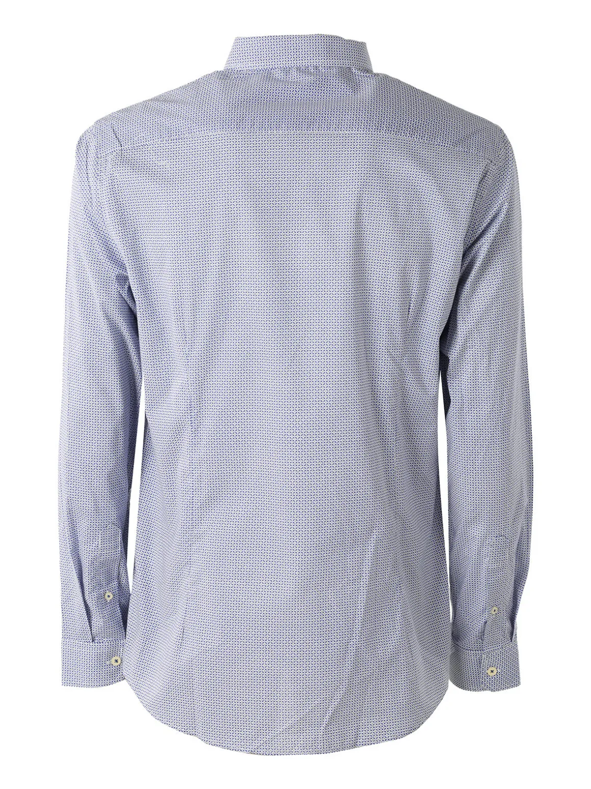 Bread & Buttons Camicia da uomo in cotone a maniche lunghe con stampe - blu