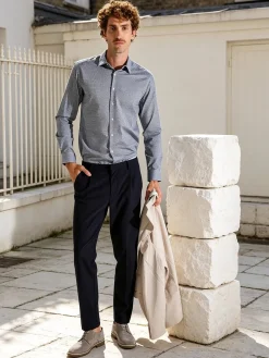 Bread & Buttons Camicia da uomo in cotone a maniche lunghe con stampe - multicolore