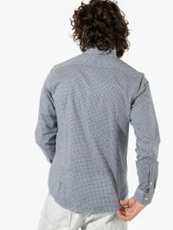 Bread & Buttons Camicia da uomo in cotone a maniche lunghe con stampe - multicolore