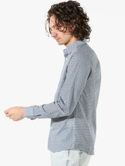 Bread & Buttons Camicia da uomo in cotone a maniche lunghe con stampe - multicolore