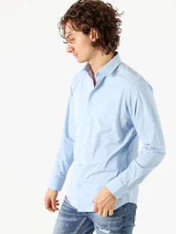 Bread & Buttons Camicia da uomo a maniche lunghe - azzurro