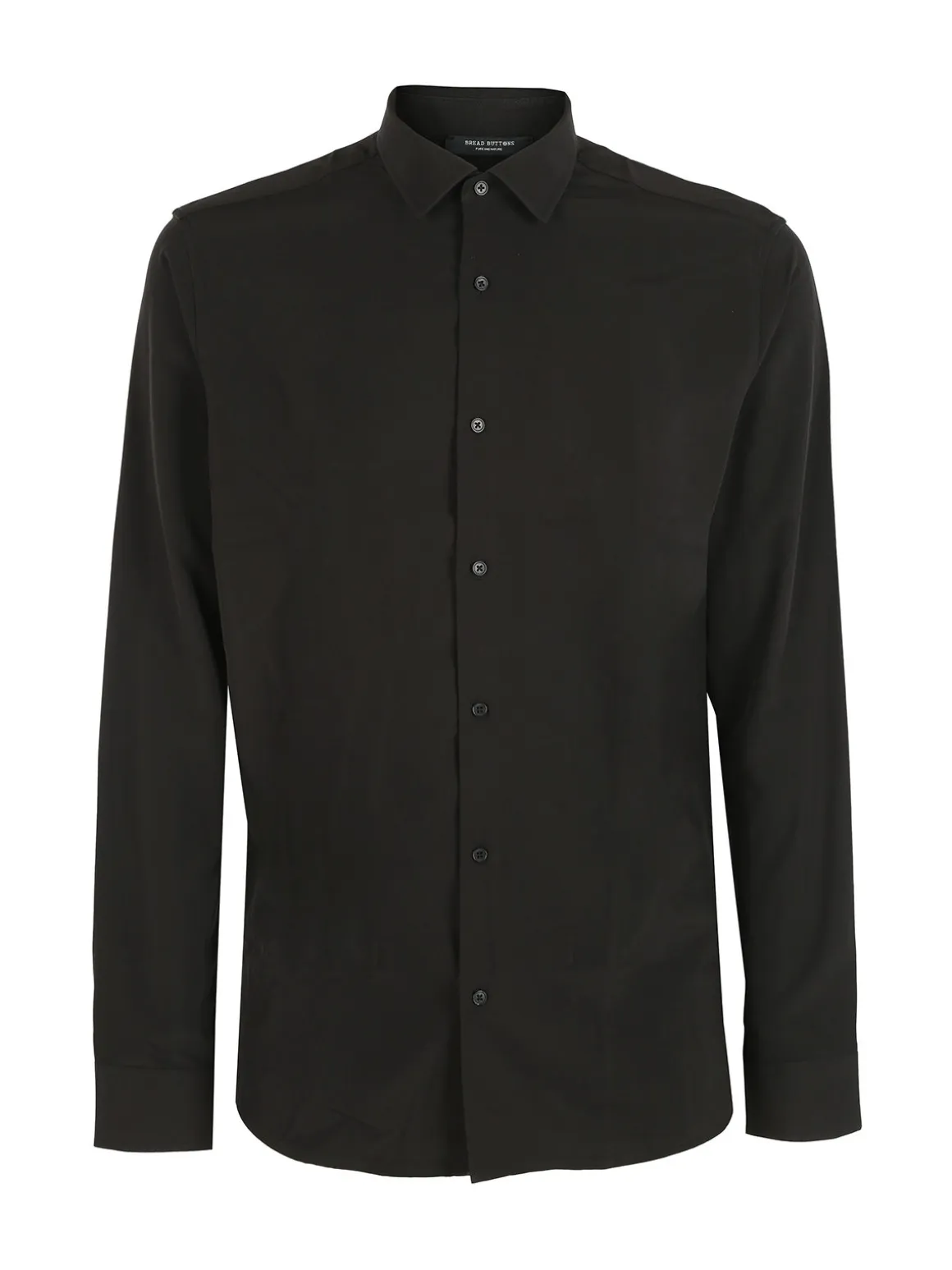 Bread & Buttons Camicia da uomo slim fit microtouch a maniche lunghe