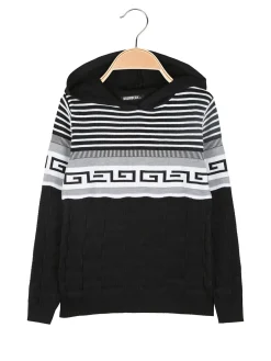 Brum Beby Pullover da bambino in maglia con cappuccio - nero