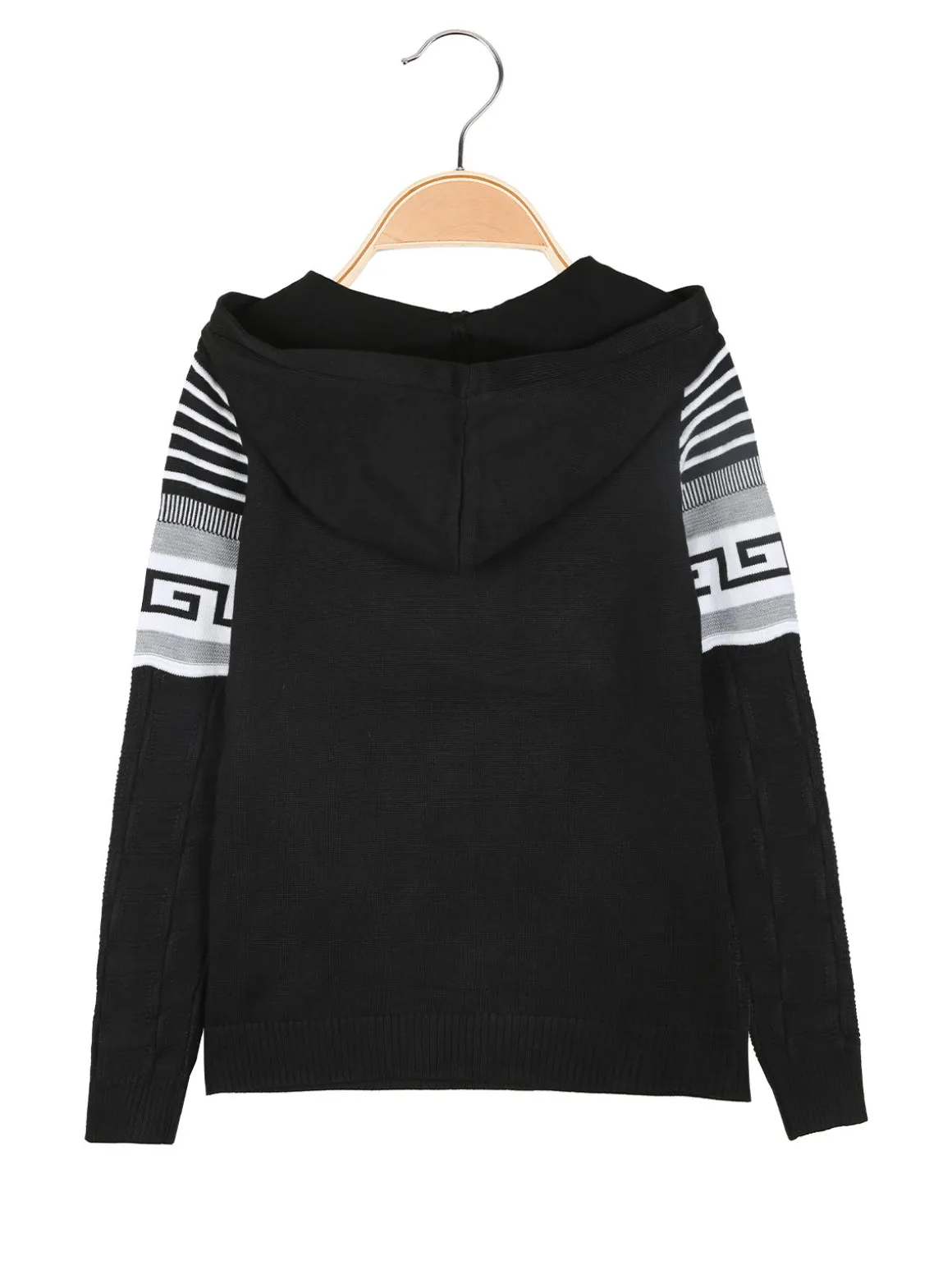 Brum Beby Pullover da bambino in maglia con cappuccio - nero