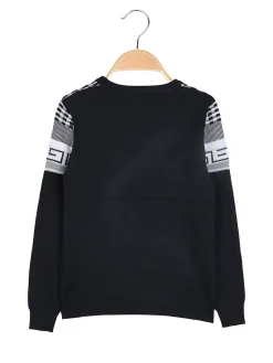 Brum Beby Pullover girocollo da bambino in maglia - blu scuro