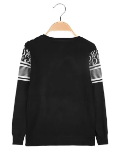 Brum Beby Pullover girocollo da bambino in maglia - nero