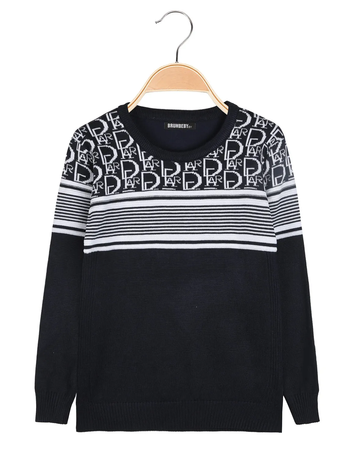 Brum Beby Pullover girocollo da bambino in maglia - blu scuro
