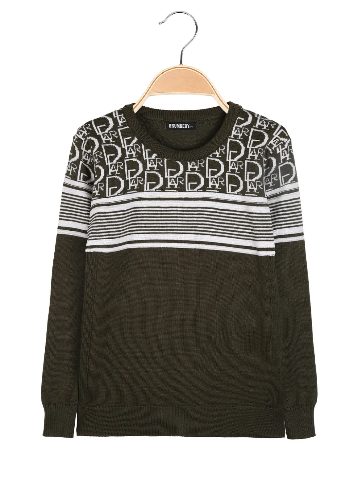Brum Beby Pullover girocollo da bambino in maglia - militare